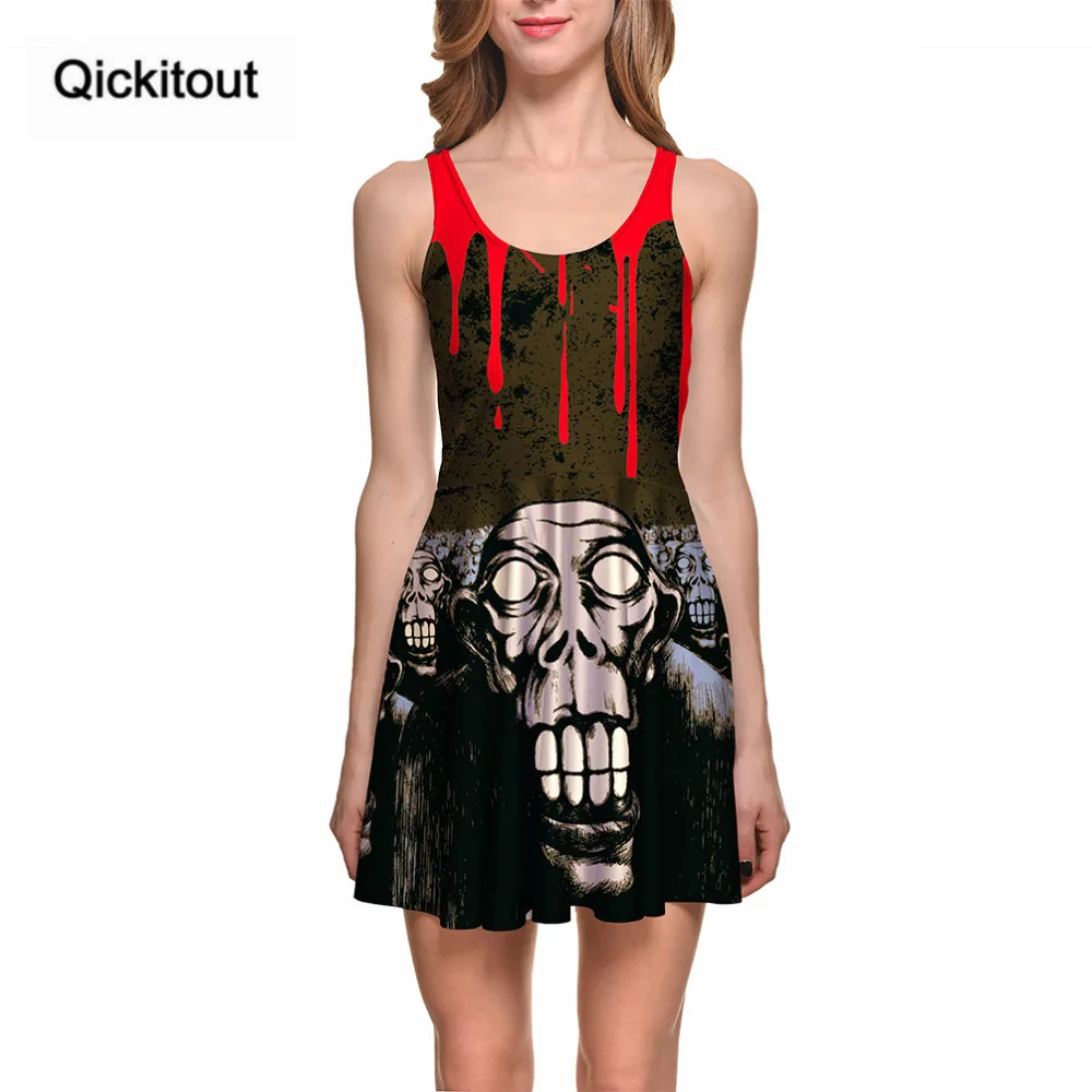 Платье Qickitout женское повседневное сексуальное с цифровым принтом забавное