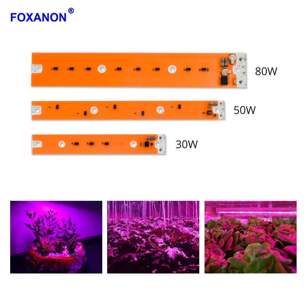 

Светодиодная лампа для растений Foxanon, полного спектра, 30 Вт, 50 Вт, 80 Вт