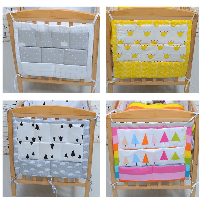 

Lovely Baby Cot Bed Hanging Storage Bag Multi-functional Durable Newborn Infant Toddler Soft Safe Sleeping Bed Bumpers 55*60cm