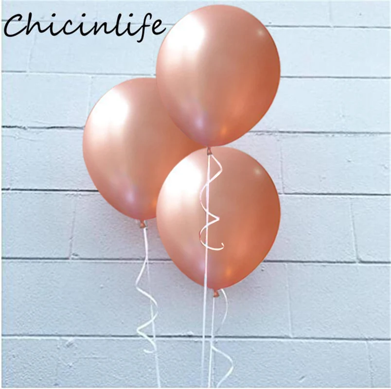 Chicinlife 10 шт 12 дюймов цвета шампанского/розового золота латексные воздушные шары