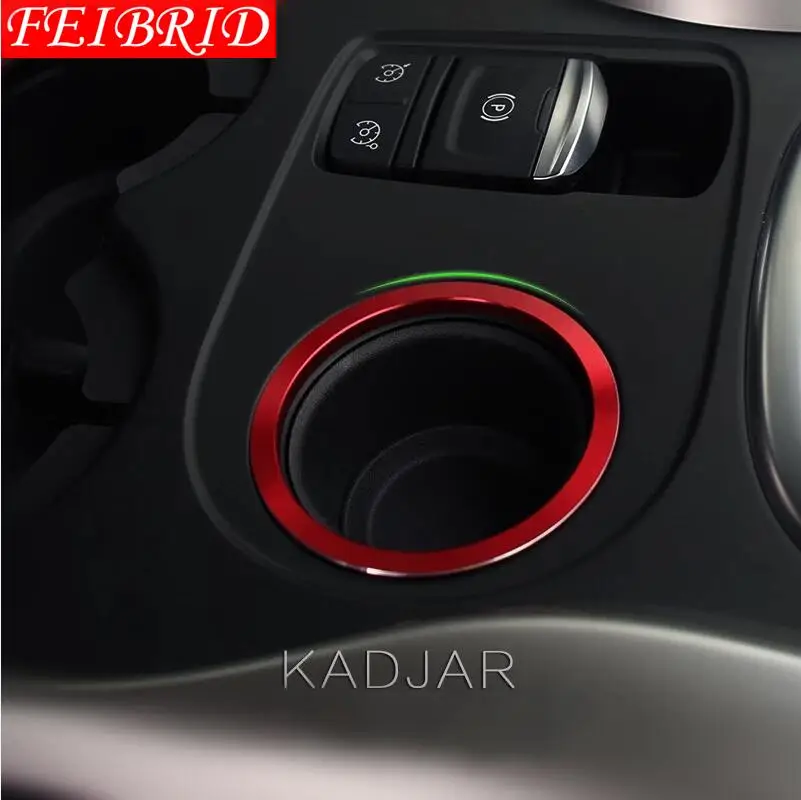 Металлическая коробка передач, крышка кольца, накладка, аксессуары для Renault Kadjar, яркое серебро, золотой, красный, черный - Название цвета: Red