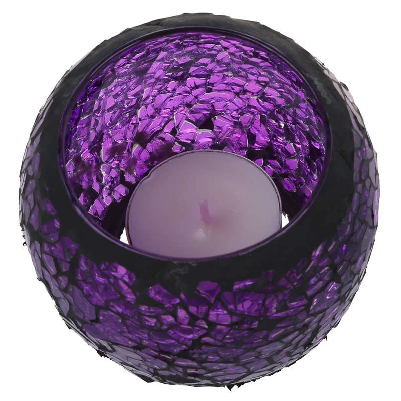 Handmade decorative crystal candle candlestick purple black border | Дом и сад