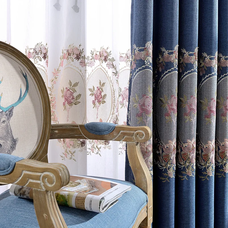 Занавеска льняная в европейском современном стиле зеркальная занавеска с