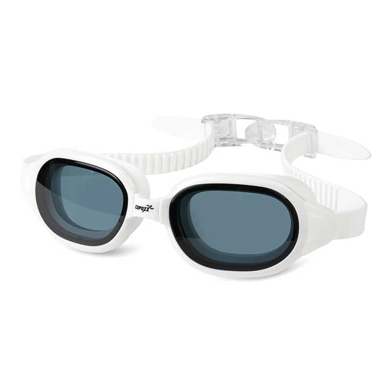 Transparent White COPOZZ очки для плавания, очки для близорукости от 0 до 1,5 до-7, для мужчин и женщин, анти-туман, УФ-защита, водонепроницаемые очки для плавания, очки для плавания, диоптрий, очки для плавания - Цвет: Transparent White