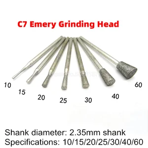 1 шт. 2,35 мм хвостовик алмазная шлифовальная головка заусенцы нефрит резьба по камню полировка гравировальный инструмент абразивная игла Рог