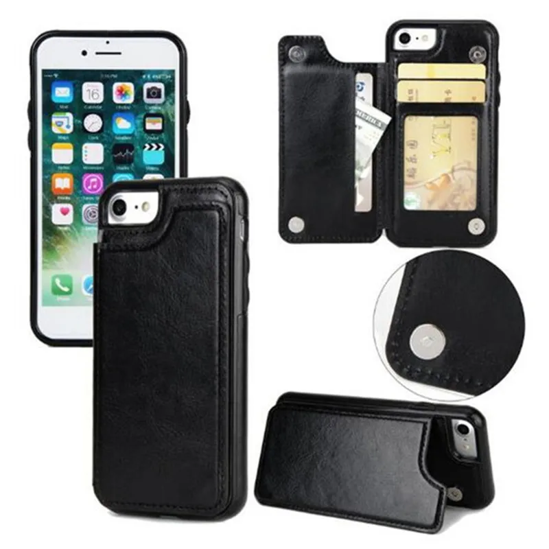 Чехол книжка из искусственной кожи с подставкой и отделением для карт iPhoneXs Xr Max X 8