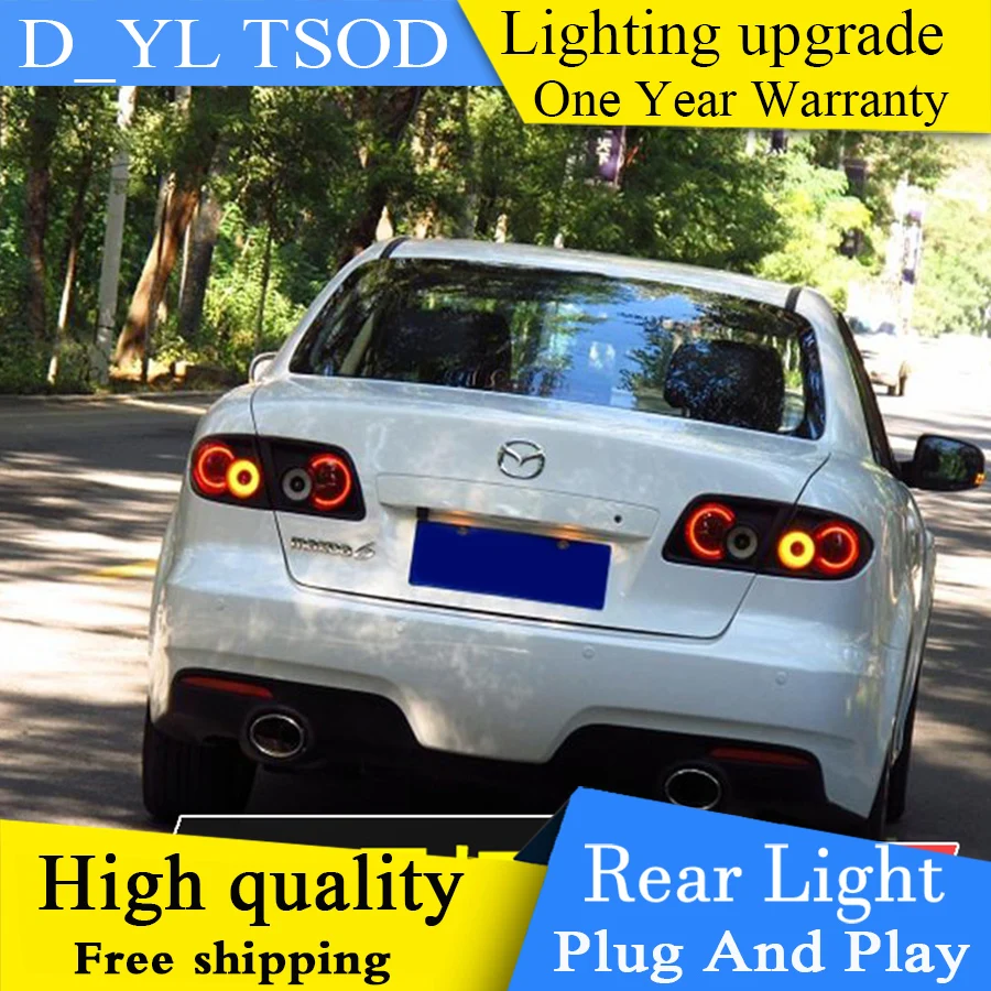 Car Styling for Mazda 6 Taillights 2003-2013 Mazda6 LED Tail Lamp Rear light DRL+Brake+Park+Signal led | Автомобили и мотоциклы