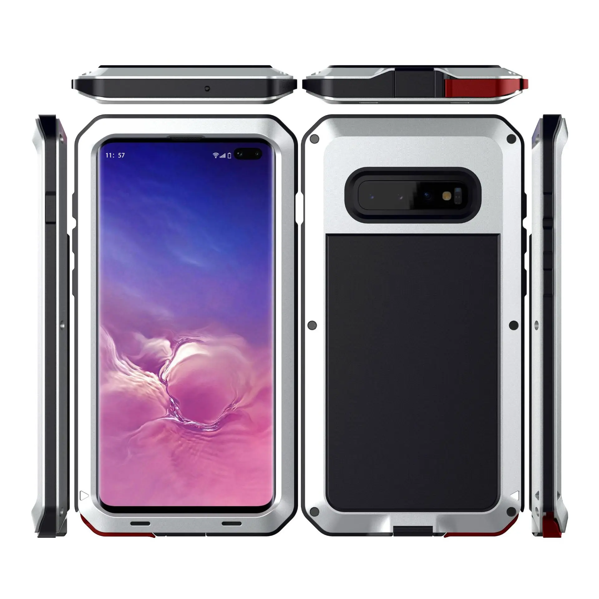 Металлический чехол для Samsung Galaxy S10 S10e Plus Роскошный сверхпрочный противоударный с