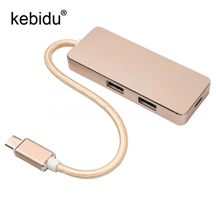 Зарядный концентратор Kebidu Golden Type C-2 usb 3 0 Type-C адаптер зарядного устройства для Apple