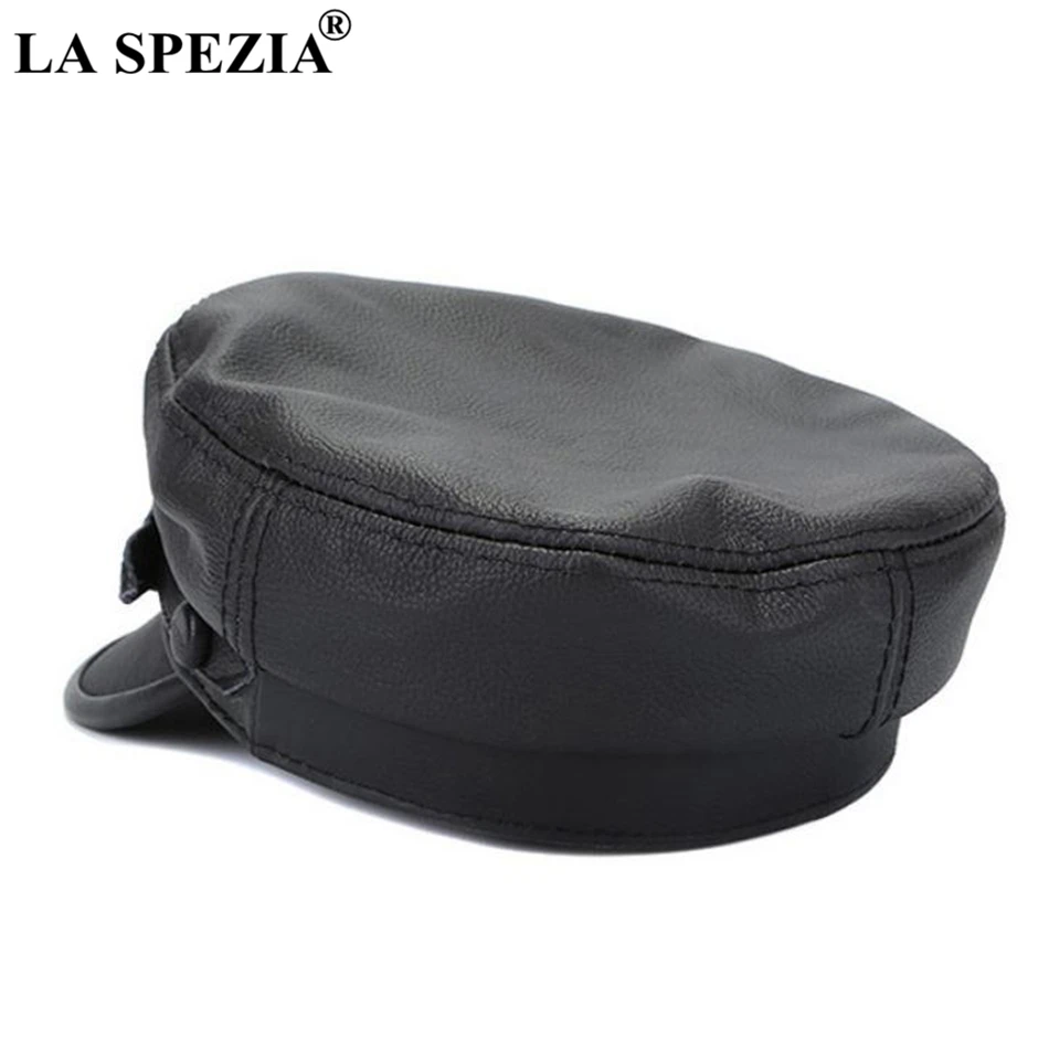 LA SPEZIA коричневая Военная Кепка tains, Мужская натуральная телячья кожа, кепка Newsboy, плоская Женская Осенняя зимняя роскошная дизайнерская матросские кепки