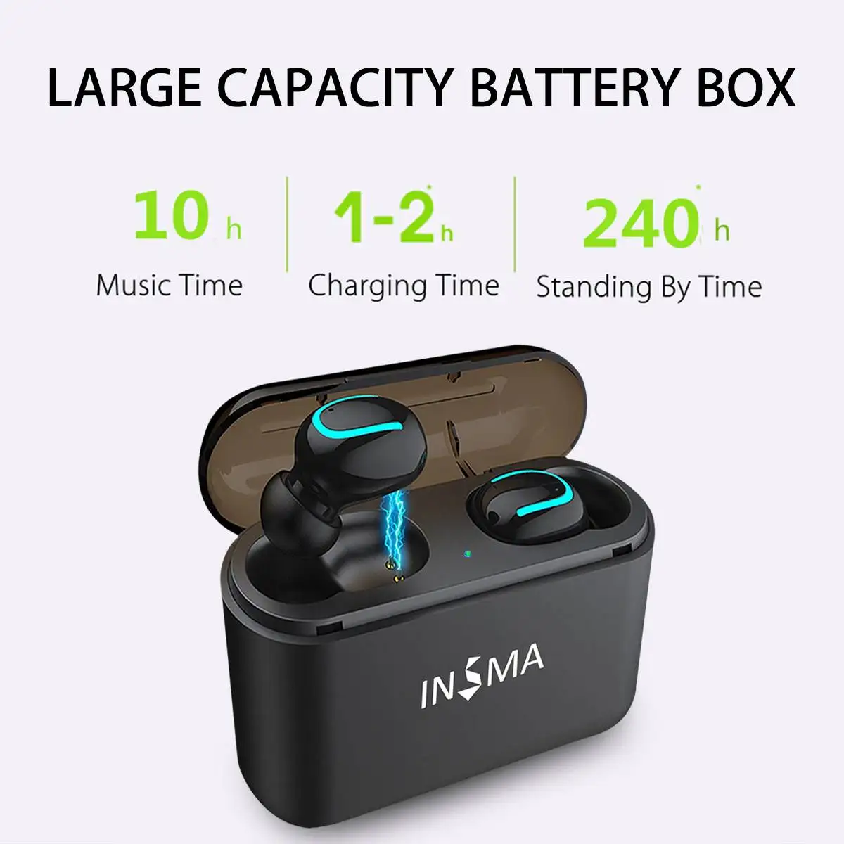 INSMA, 3500 мАч, bluetooth 5,0, наушники, TWS, беспроводные наушники, свободные руки, спортивные наушники, игровая гарнитура, телефон