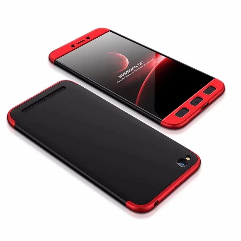 Black Red Redmi 5A ударопрочный защитный корпус на 360 градусов для Xiaomi 5A Redmi Роскошный Жесткий пластиковый тонкий Чехол-бампер для Redmi 5 A 5,0" - Цвет: Black Red