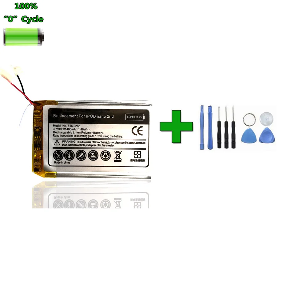 Аккумулятор 616 0283 0287 400 мАч для Apple iPod Nano 2 го поколения 4 Гб A1199 Nano2 AKKU + инструмент в