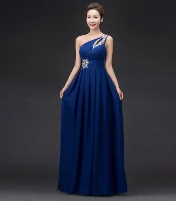 DongCMY Robe De Soire CG1020 длинное торжественное вечернее платье вечерние шифоновые на одно плечо со шнуровкой Большие размеры vestido de festa - Цвет: picture blue