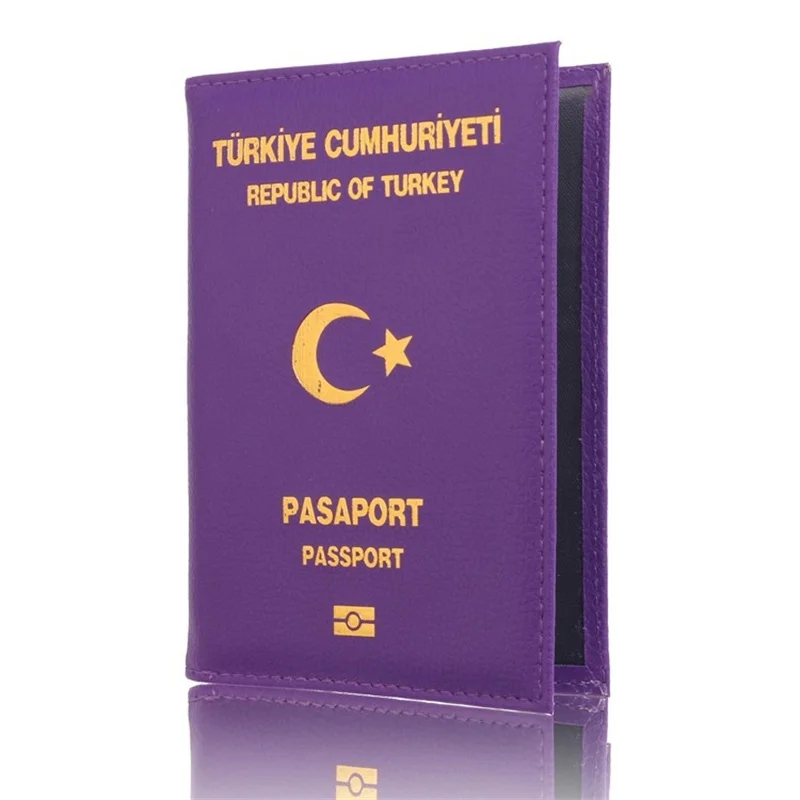 Purple Милая Турецкая Обложка для паспорта для женщин милая Обложка для паспорта дорожный бизнес-держатель для карт органайзер для документов - Цвет: Purple