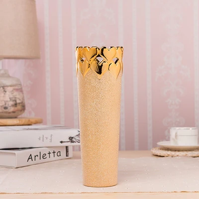 4 Роскошная Европейская позолоченная керамическая ваза для домашнего декора Креативный дизайн фарфоровая декоративная ваза для цветов для свадебного украшения - Цвет: 4