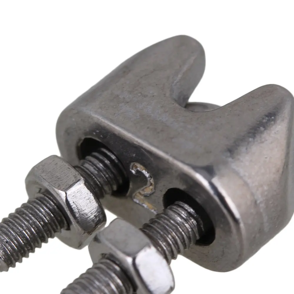 Серебряный u образный зажим из нержавеющей стали 304 для троса 2 мм толщина