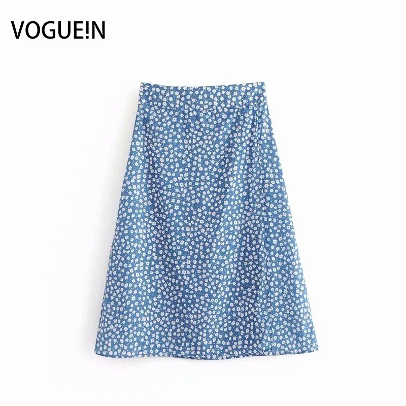 Женская Юбка миди VOGUEIN синяя трапециевидная пляжная юбка со звездами и высокой