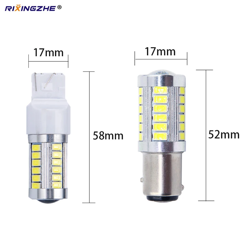 2 шт. Строб led T20 7443 1156 BA15S 1157 BAY15D 5630 5730 33 Smd светодиодные лампы для автомобиля вспышки лампы стоп сигнала фонари заднего хода красный цвет: желтый, белый 12V