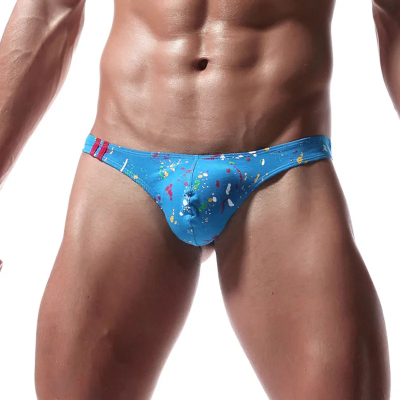 Мужские трусы с принтом граффити пикантное нижнее белье мужские брифы бикини для