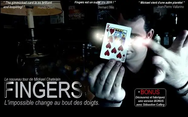 

Fingers (Gimmick+online instruct) by Mickael Chatelin,Card Magic Tricks,Close Up,Stage,Illusion,Prop,Mentalism,Magia Toys