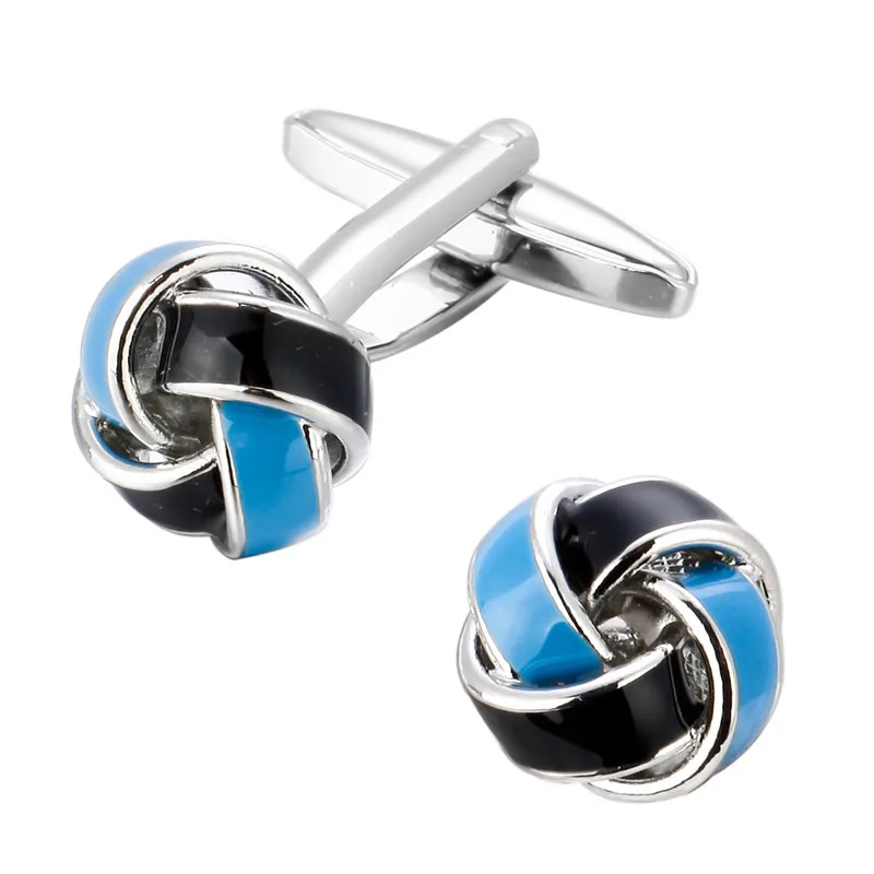 

Fashion High quality Black and blue twist cuff links Popular new Business men and women French shirt cufflinks