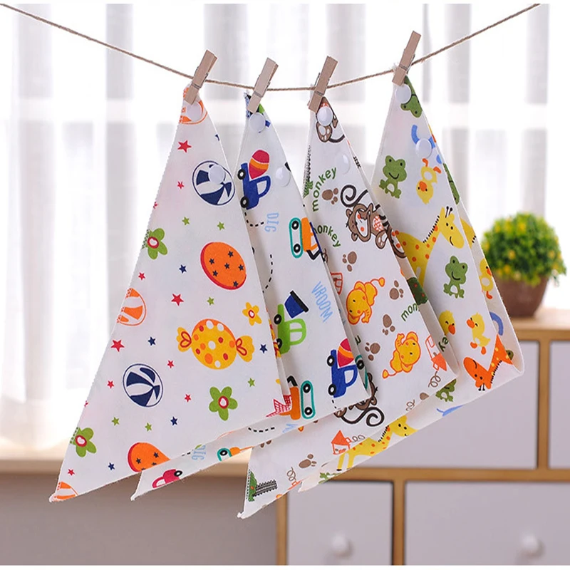 Baby Bibs Cotton Cartoon Pattern Toddler Waterproof Saliva Bib Feeding Burp Cloth Fit 0-3 Years Old Infant Bandana | Детская одежда и