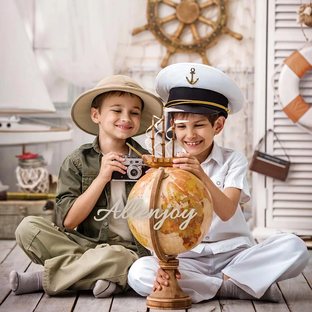 Фон для фотосъемки Allenjoy с изображением маленькой лодки моряка спасательный круг