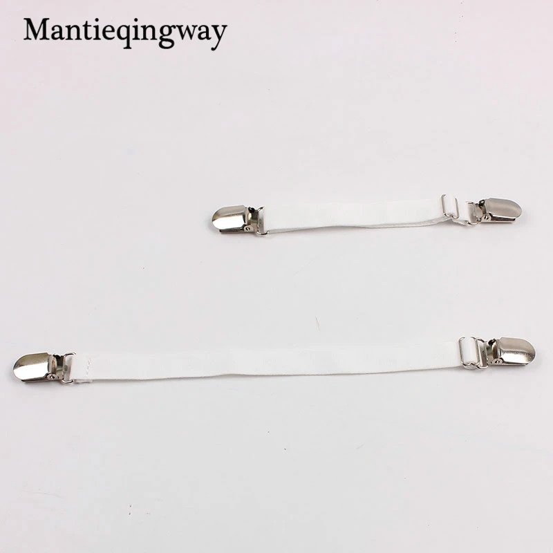 Однотонные белые подтяжки для рубашек 2 шт. мужчин унисекс эластичный пояс с