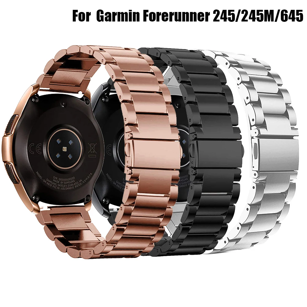 Металлический Нержавеющая сталь ремешок для наручных часов Garmin Forerunner 245 645 смарт