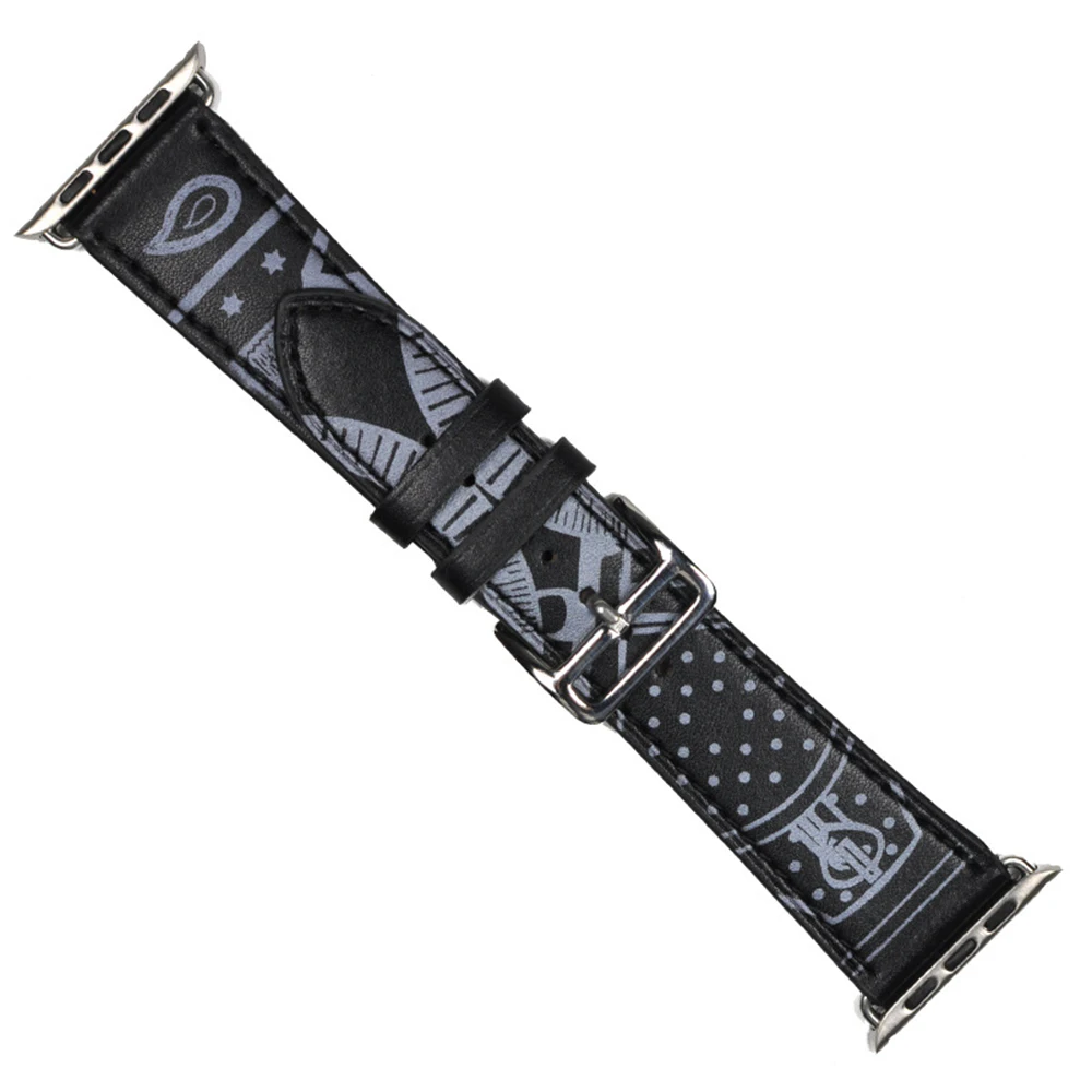 LEONIDAS Single Tour Eperon d'Or band для apple watch series 3 2 1 ремешок с принтом iwatch belt Noir Gala кожаный