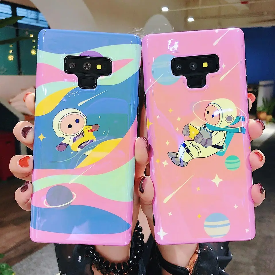 Cover Case For Samsung S8 S9 Plus Double-sided blue light Phone Galaxy Capa Cqoue Silicon Covers Note 8 9 Housing |