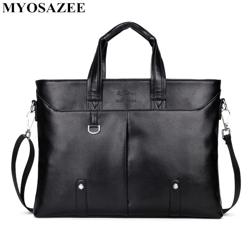 Мужской портфель MYOSAZEE из искусственной кожи на плечо для ноутбука|Мужские