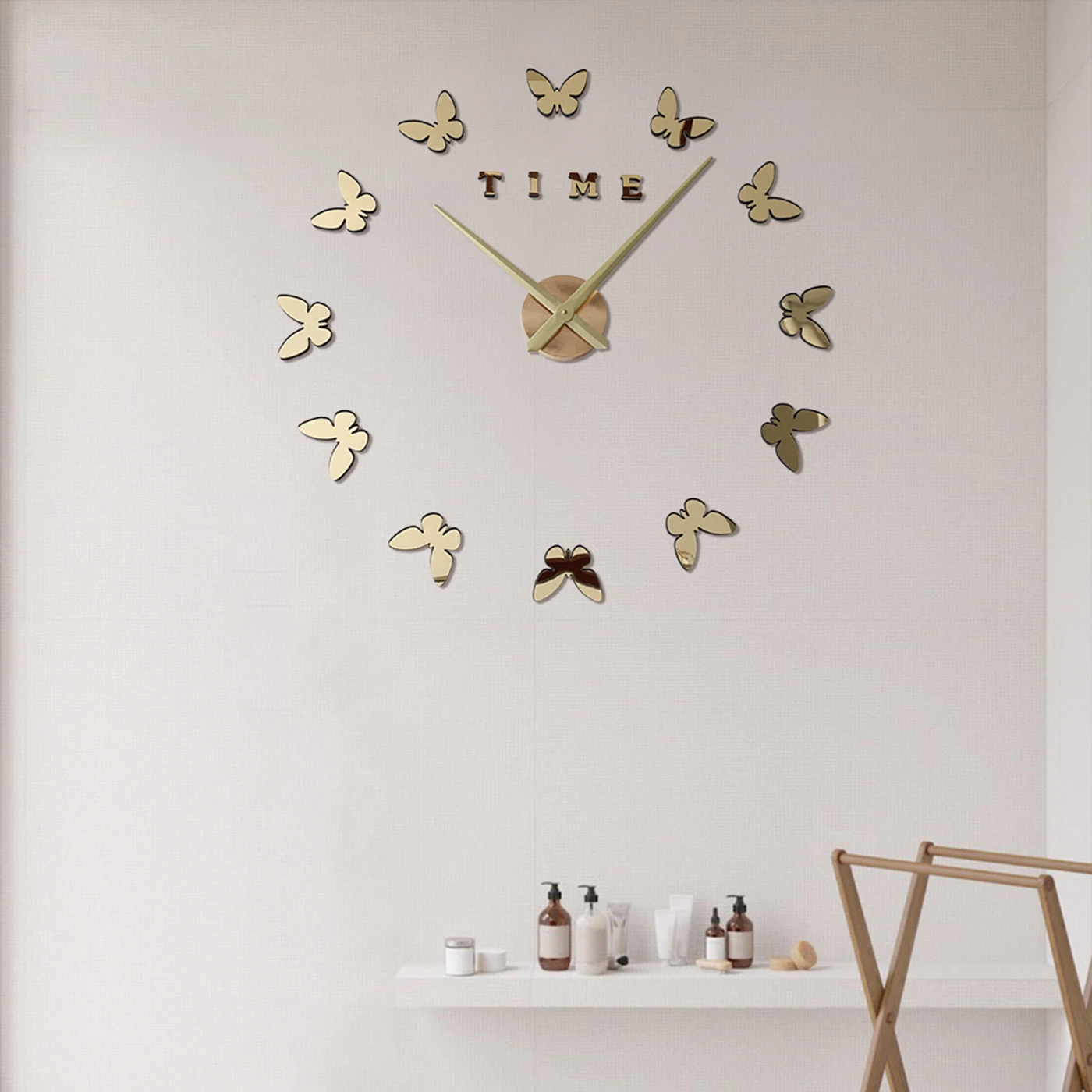 Светящиеся бабочки новые настенные часы Horloge Murale Diy 3d акриловые Зеркальные Стикеры большие домашние кварцевые современный дизайн