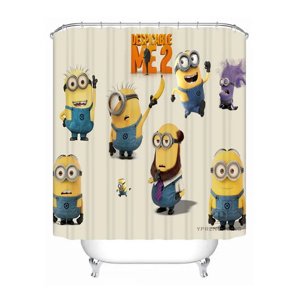 Shower Curtain Пользовательские милый фильм мультфильм Миньоны ванная комната приемлемая занавеска из полиэстеровой ткани занавеска для ванной#180320-01-180 - Цвет: Shower Curtain
