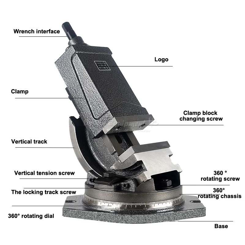 

Tilting Angle Precision Flat Tongs Drilling Milling Machine Fixed Angle Jaw Vise 5 Inches