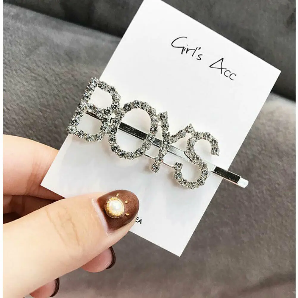 Слоновая кость 8 стильные шпильки для женщин и девочек заколка для волос кристаллы буквы горного хрусталя Шпилька заколка для волос Слайды ручки Новая мода - Цвет: Слоновая кость