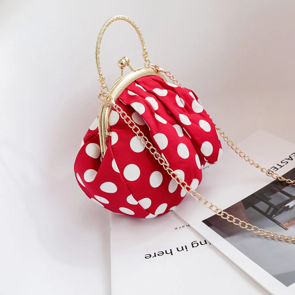 2019 Весенняя женская сумка с кроличьими ушками в горошек принтом через плечо