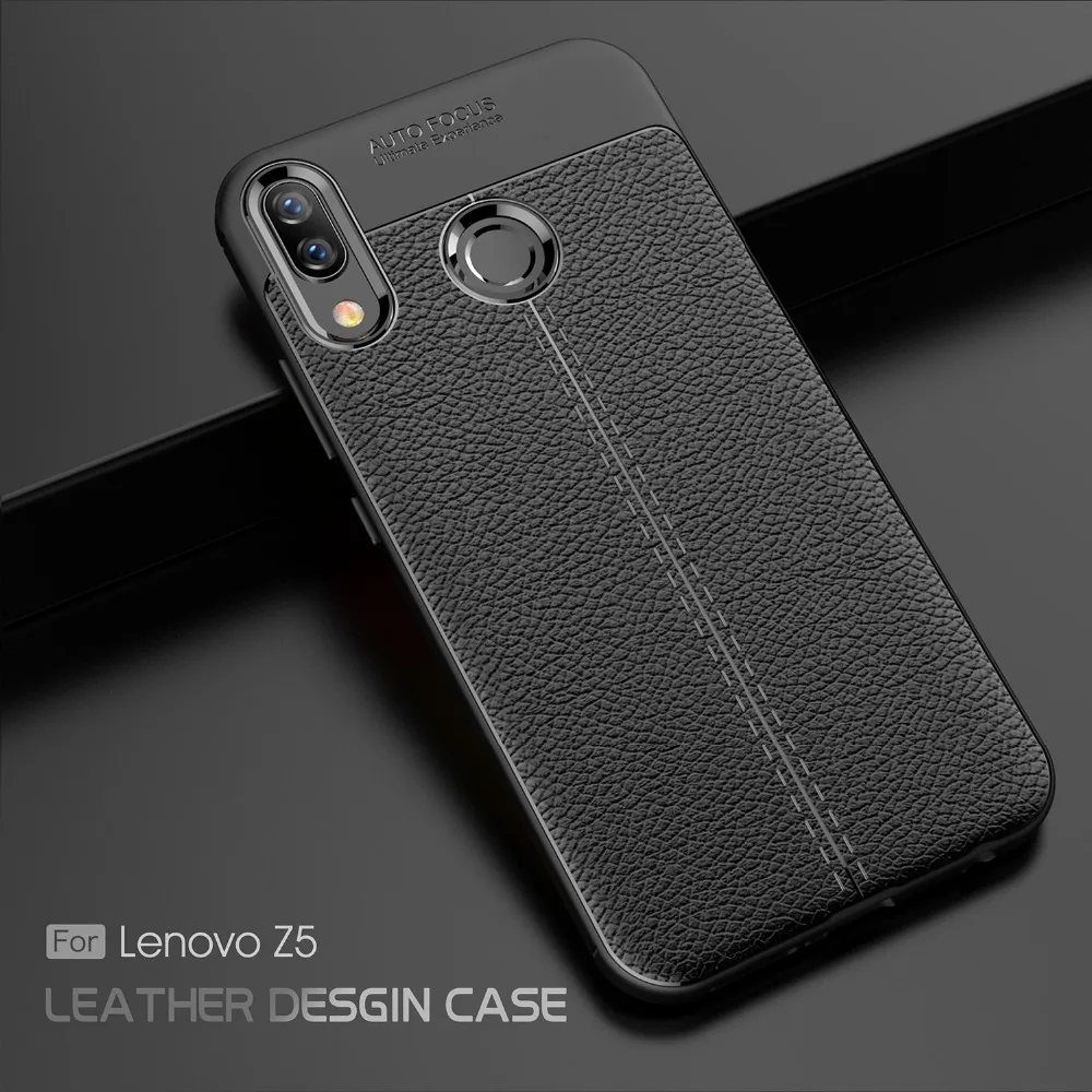 Чехол для Lenovo Z5 противоударный Гибридный бронированный кожаный текстурный