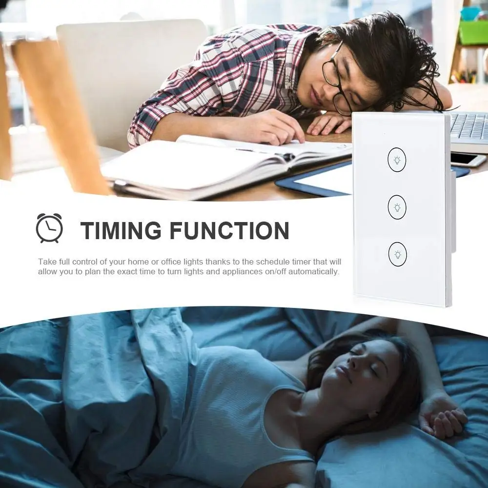 Timethinker 1 2 3 банды США AU умный WiFi светильник Настенный светильник сенсорный переключатель для Alexa Google Home IFTTT Smart Life приложение поддерживает