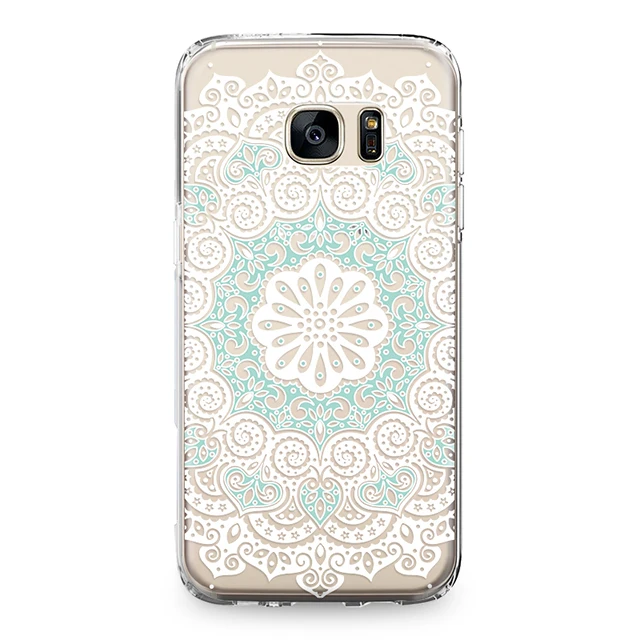 Прозрачный силиконовый чехол с изображением цветов мандалы для Samsung Galaxy S4 S5 S6 S7 Edge