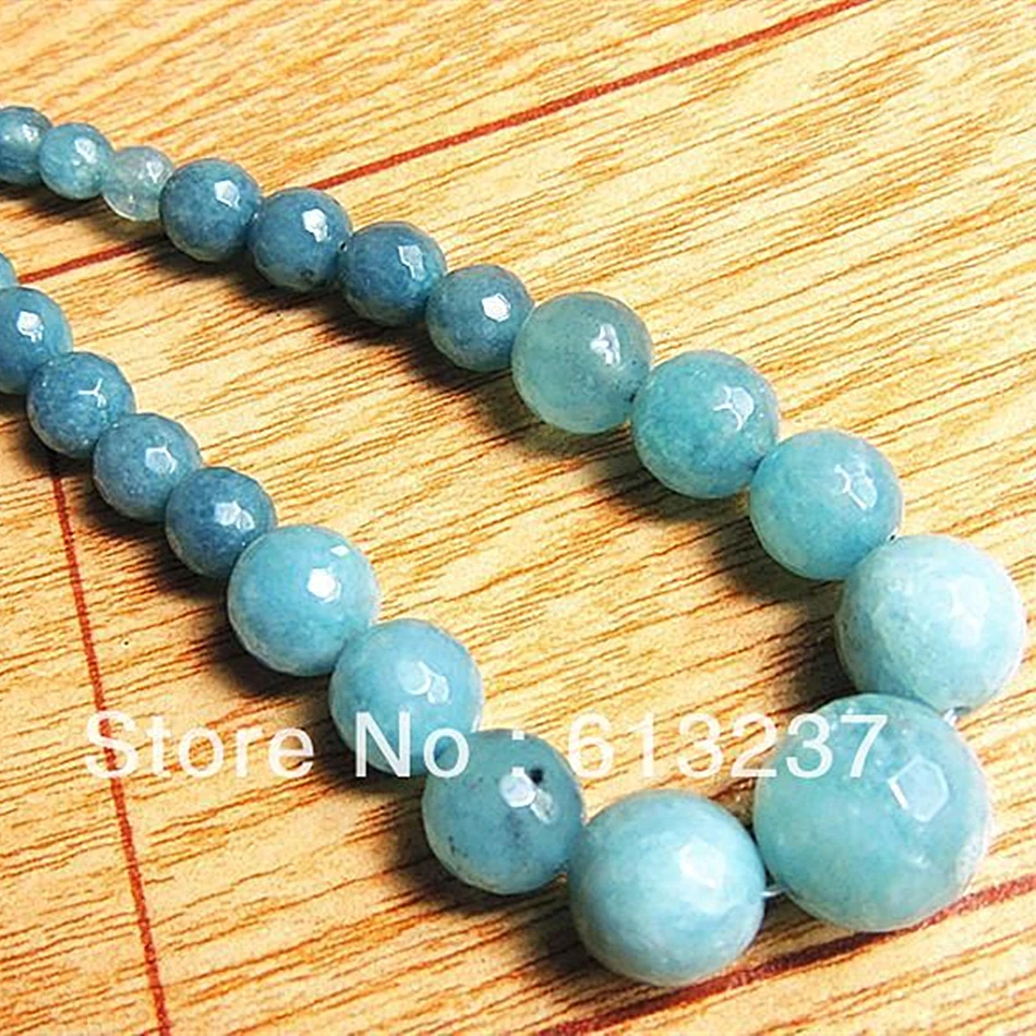 Новый модный граненый крашеный Синий Круглый бисер 6-14 мм натуральный камень