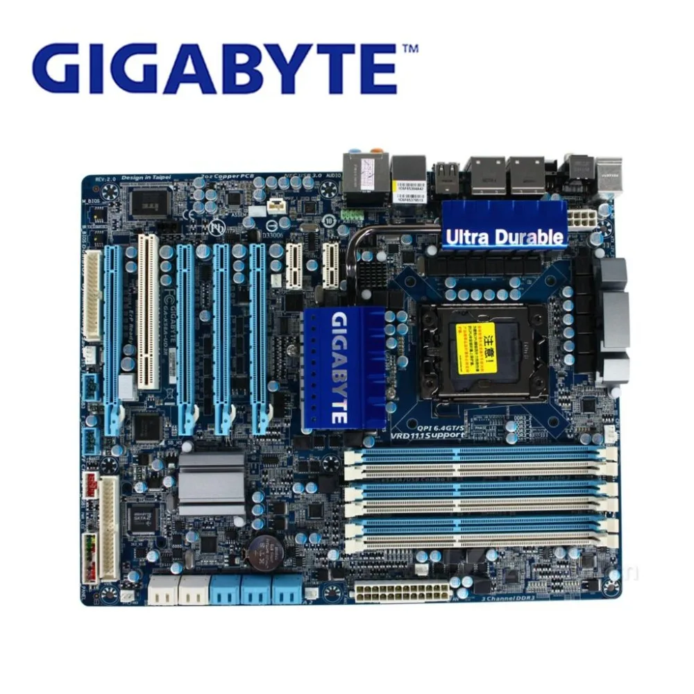 Используется LGA 1366 для Intel X58 Gigabyte GA-X58A-UD3R материнская плата DDR3 USB3.0 24 ГБ SATA III X58A UD3R системная плата для настольных ПК
