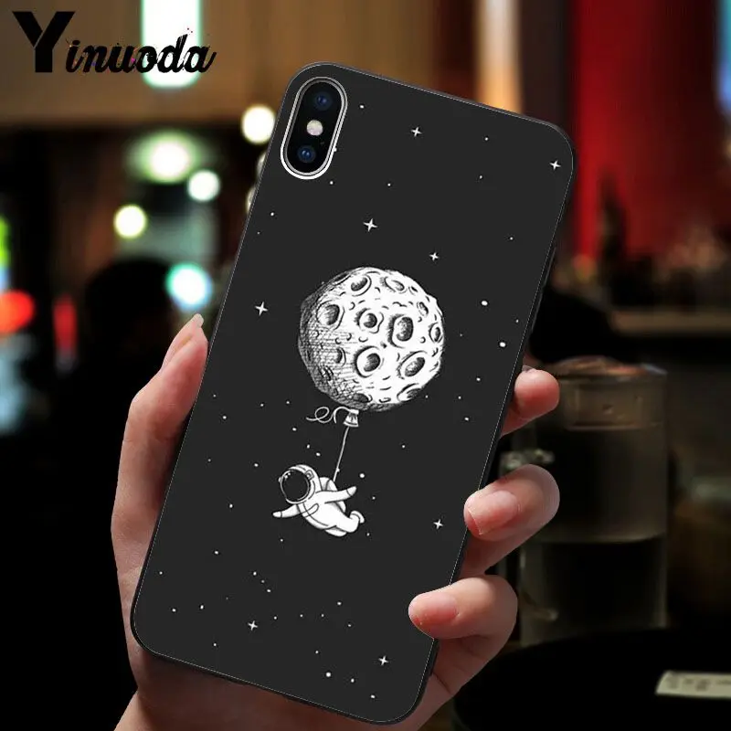Yinuoda новейший космический Луна астронавт DIY чехол для телефона с рисунком iPhone 8 7 6