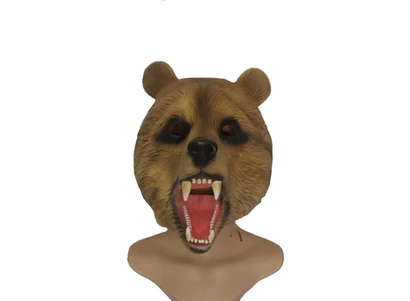 Bear 1 шт. маска для Хэллоуина, костюм для вечеринки, товары для косплея, динозавр, утка, попугай, маскарадная латексная маска, забавные игрушки - Цвет: Bear