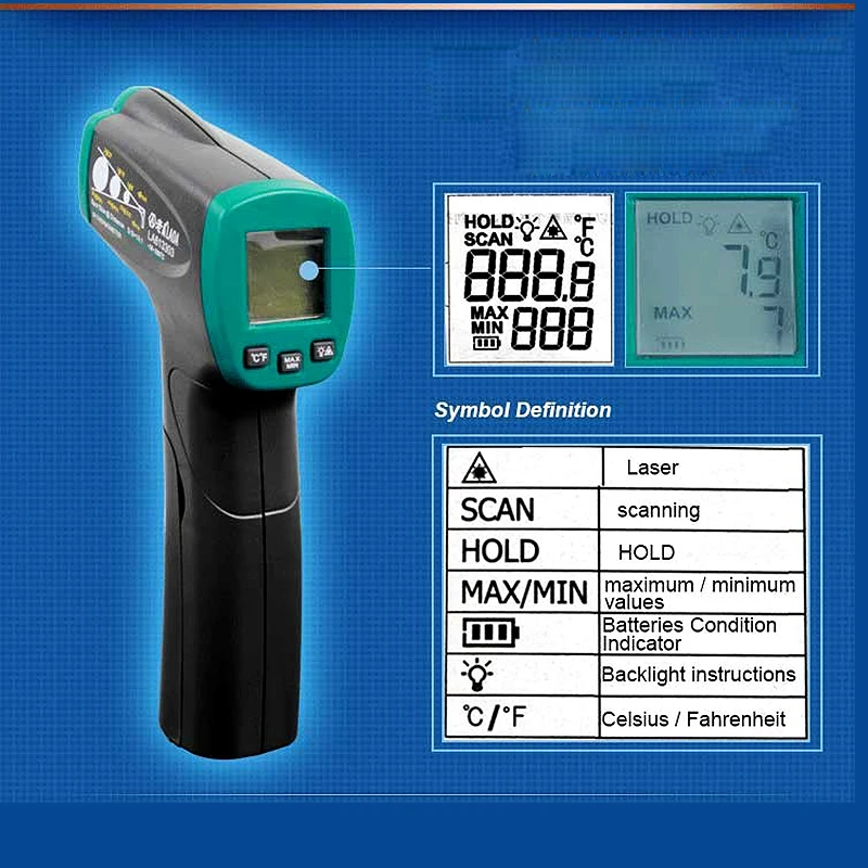 LAOA термометр цифровой Термодетектор Бесконтактный измеритель температуры