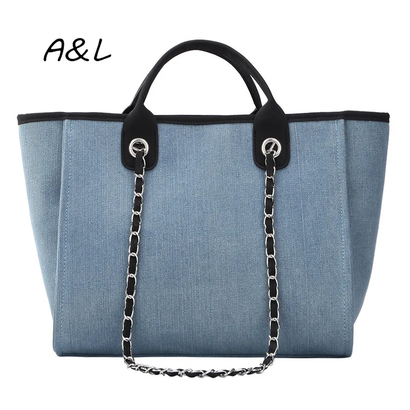 Новинка 2019 Европейский и американский стиль Простая цветная джинсовая сумка с