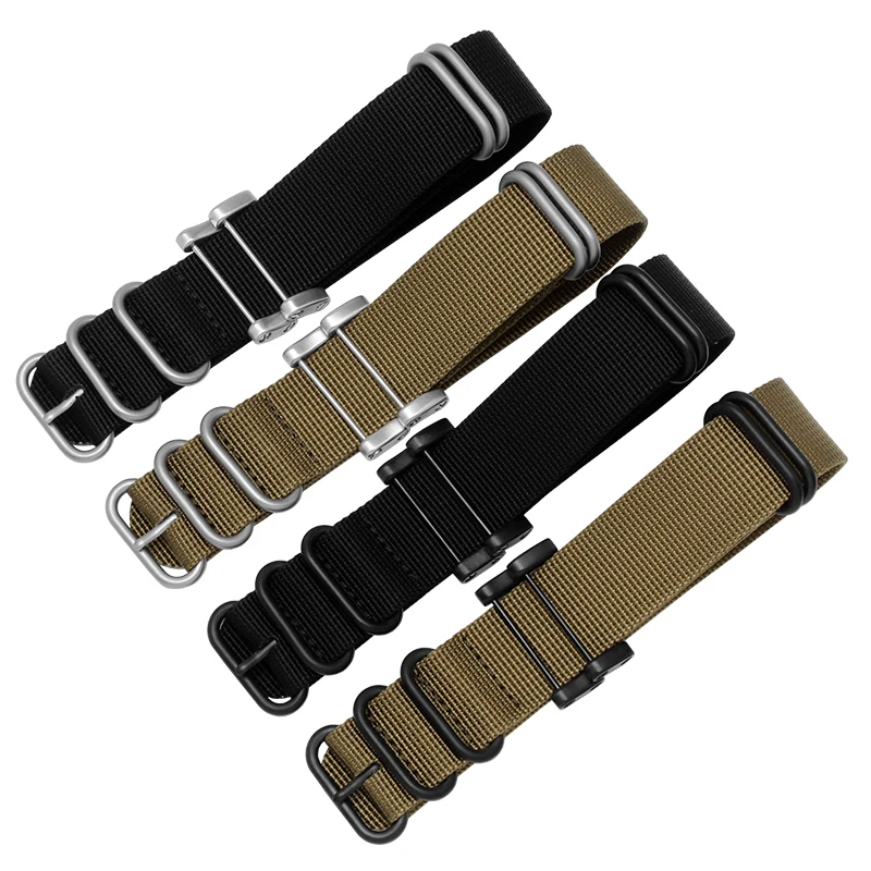 

5 ring nylon watch strap 24mm waterproof wristband black army green smart watch accessories fit Suunto CORE with adapter