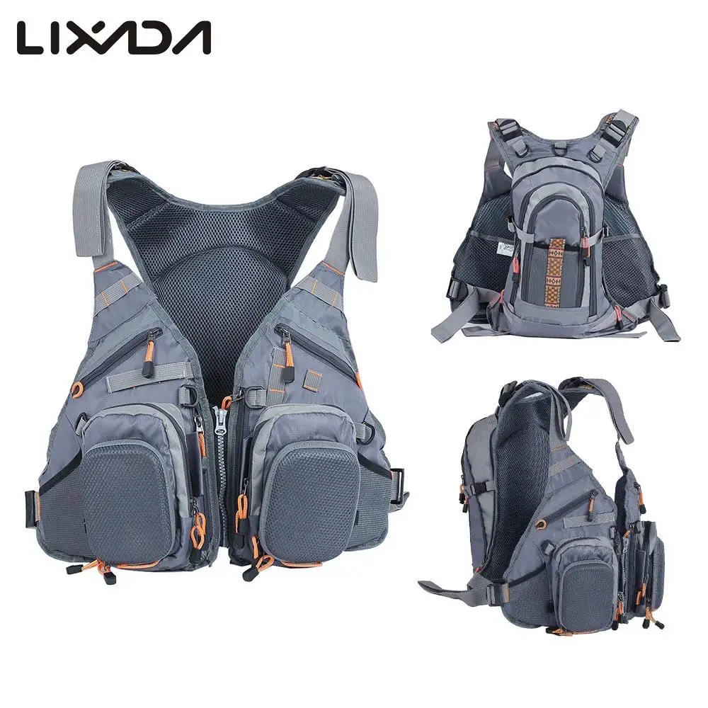 

Lixada 3 в 1 Рыбацкая жилетка и рюкзак дышащая уличная Спасательная куртка для рыбалки для рыбацкой лодки каноэ байдарка спасательный жилет