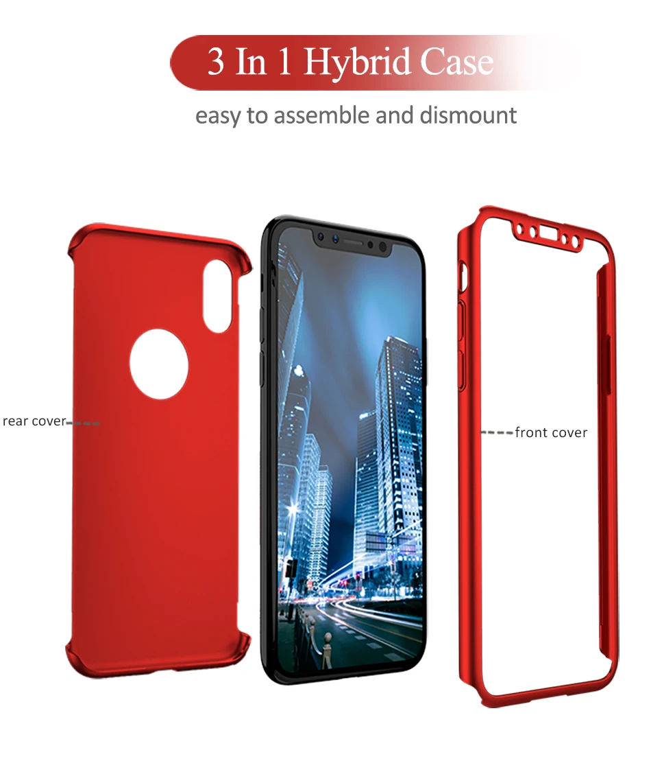 Для iphone x case Оригинал бренда iPaky 360 Полный coque для 10 Тонкий чехол Ультратонкий
